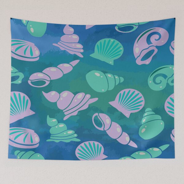 Item preview, seashells pattern, on an ocean background designed and sold by Gerald Waters.