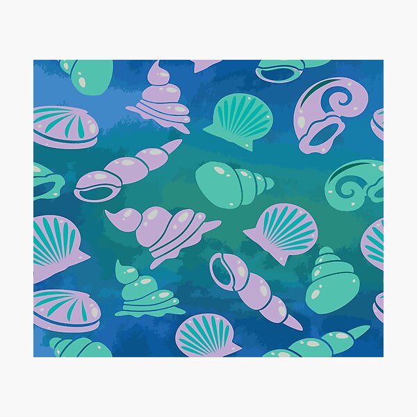 Item preview, seashells pattern, on an ocean background designed and sold by Gerald Waters.