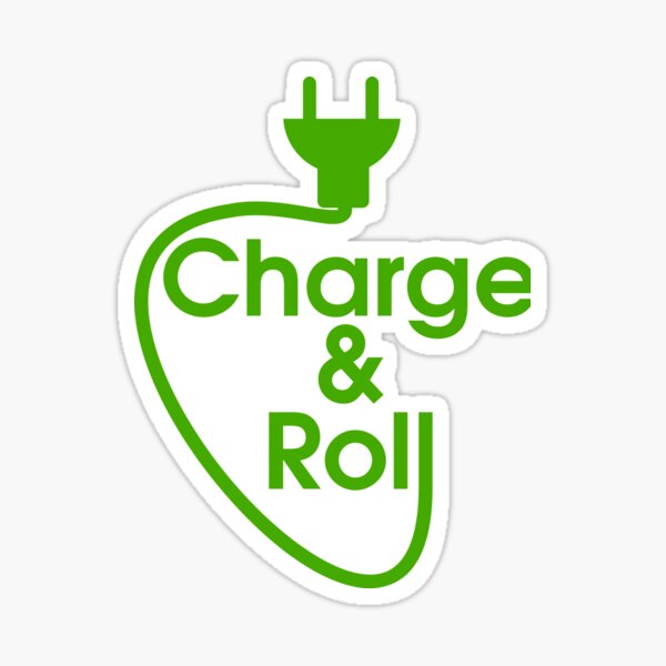 electric car charge & roll Sticker