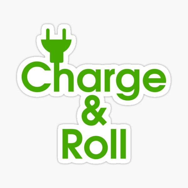 electric car charge & roll v2 Sticker