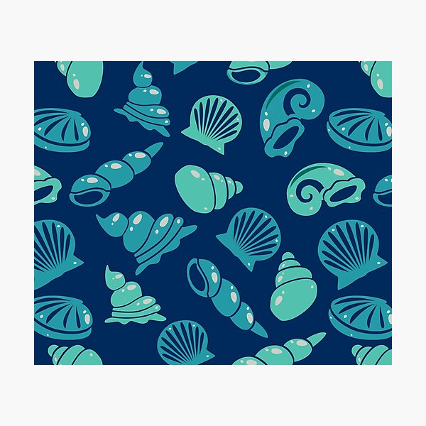 Item preview, Seashells pattern, on an ocean background designed and sold by Gerald Waters.