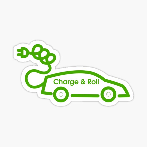 electric car charge and roll v3 Sticker