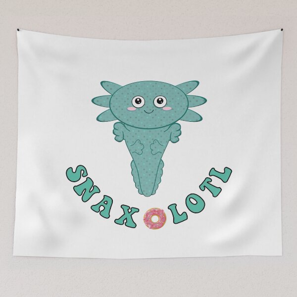 Item preview, Snaxolotl Snack Lover Kawaii Axolotl Teal Aqua Polka Dot Sticker and Cute Gifts designed and sold by gillys.