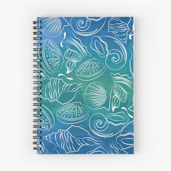 Item preview, white seashells pattern, on an ocean background designed and sold by Gerald Waters.