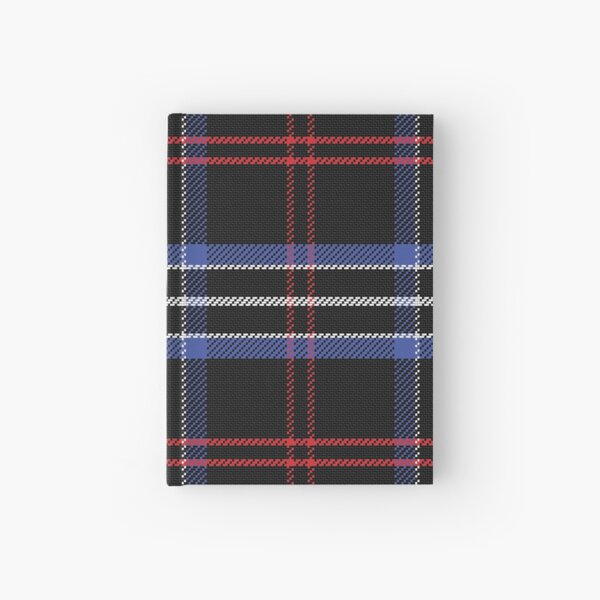 Blue and black pattern Scottish tartan Hardcover Journal