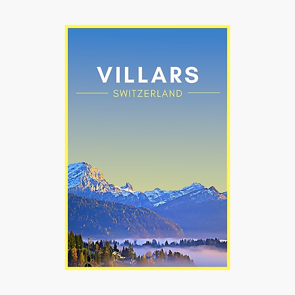 Villars Switzerland Vintage Travel art Photographic Print