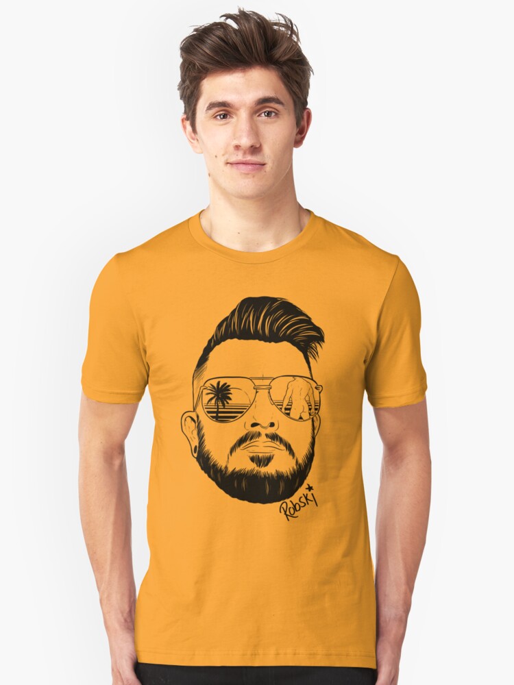 Alternate view of Josh Ginger Beard - black lines Slim Fit T-Shirt