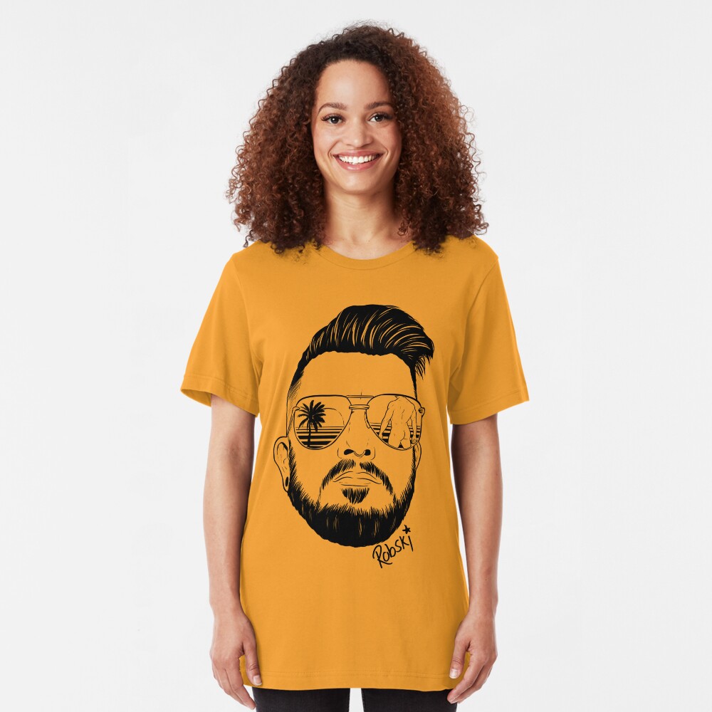Josh Ginger Beard - black lines Slim Fit T-Shirt