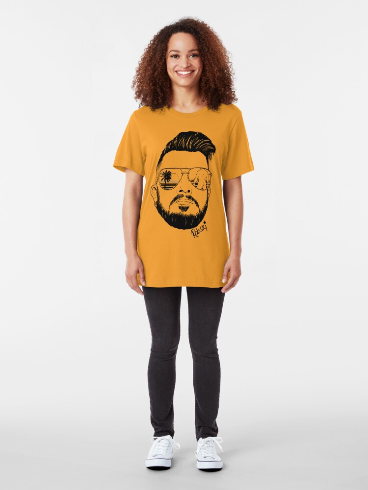 Alternate view of Josh Ginger Beard - black lines Slim Fit T-Shirt