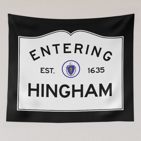 Item preview, Entering Hingham Massachusetts - Commonwealth of Massachusetts Road Sign Sticker designed and sold by NewNomads.