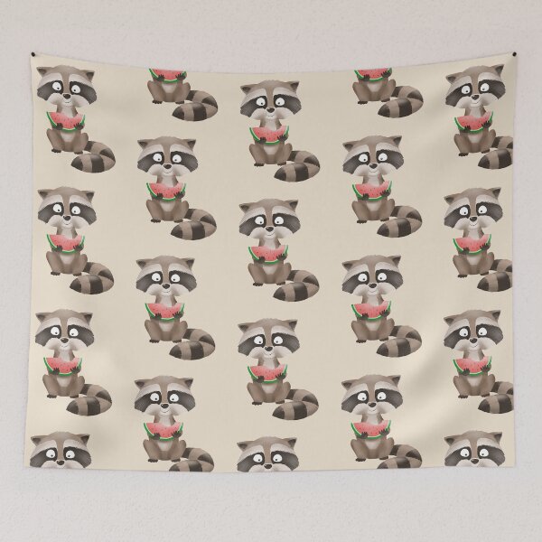 Item preview, Racoon eating watermelon designed and sold by ADHD.
