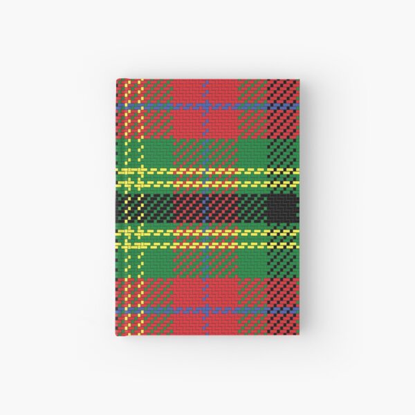 Scottish tartan Black Watch, black, yellow, red, blue, green Hardcover Journal