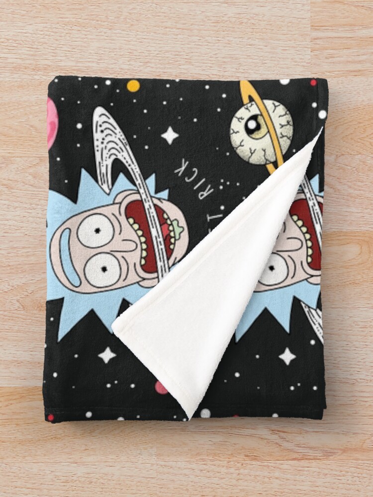 Alternate view of Rick and Morty Planets Throw Blanket