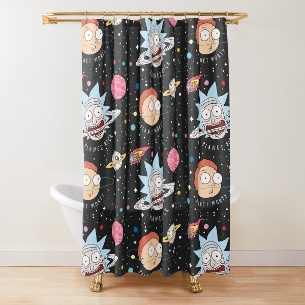 Rick and Morty Planets Shower Curtain