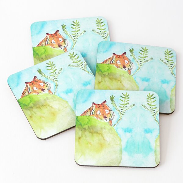 Item preview, Tiger watercolor illustration designed and sold by HanKlaArt.
