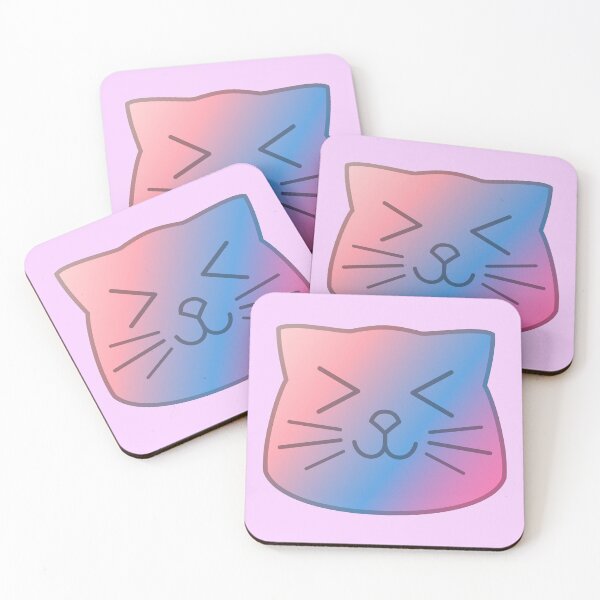 Item preview, Cute Pink-Blue Blob Cat Logo Design designed and sold by Gavirlas.