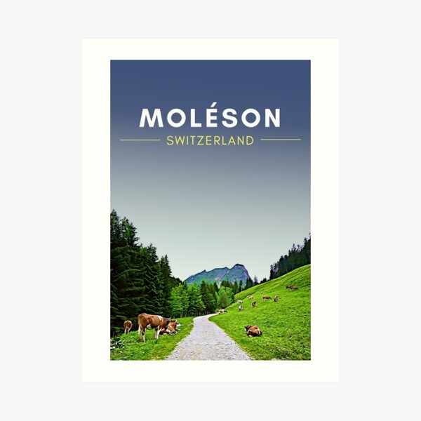 Moleson Switzerland Digital Travel Art - no border Art Print