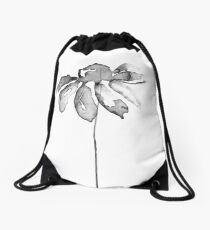 Flower Lithograph Print Drawstring Bag