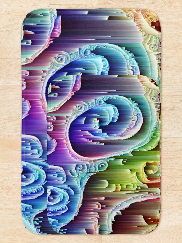Alternate view of DeepDream Tomato Steelblue 5x5K v9 Bath Mat