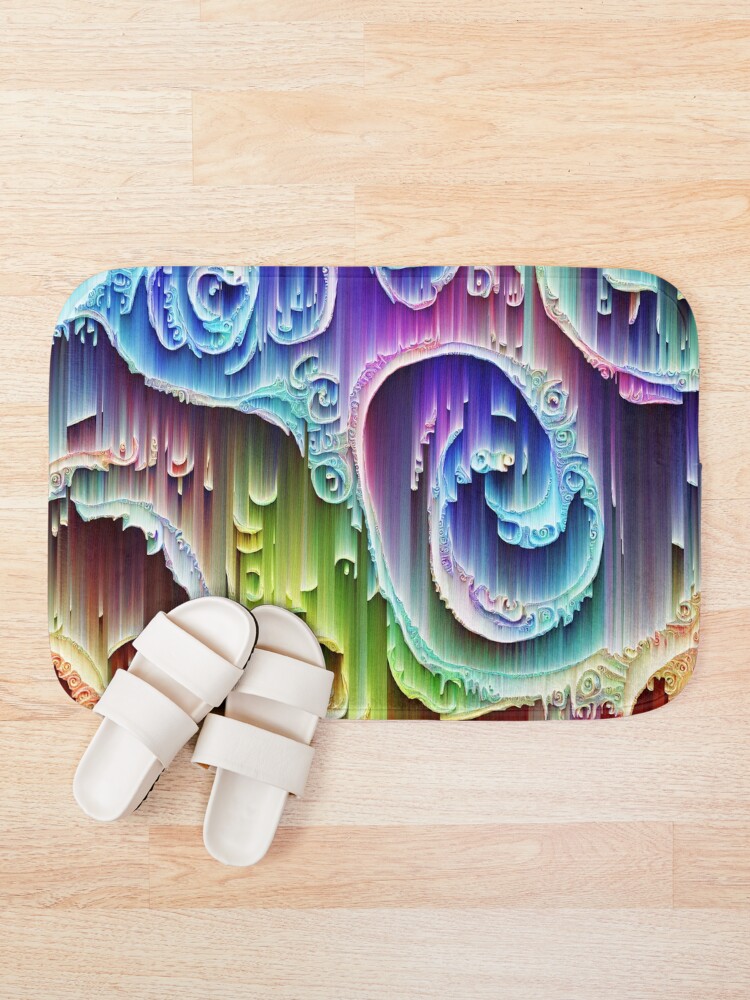 Alternate view of DeepDream Tomato Steelblue 5x5K v9 Bath Mat