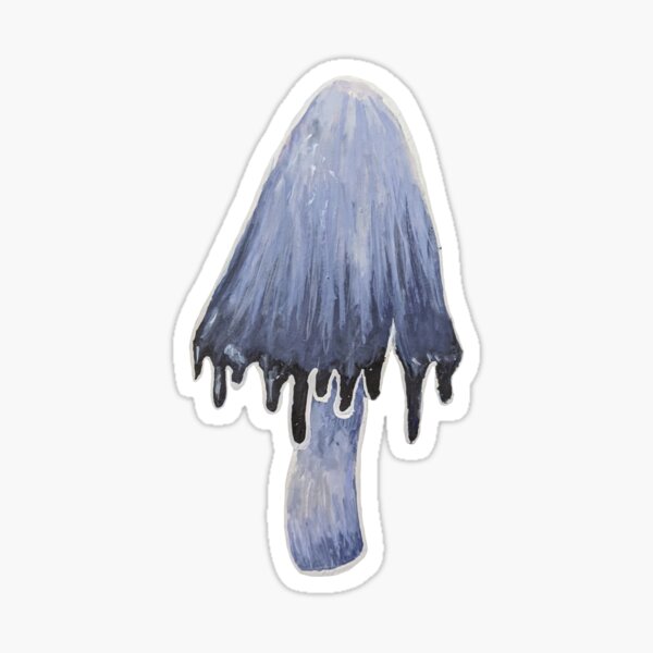 Inky Cap Mushroom Gouache Painting Sticker