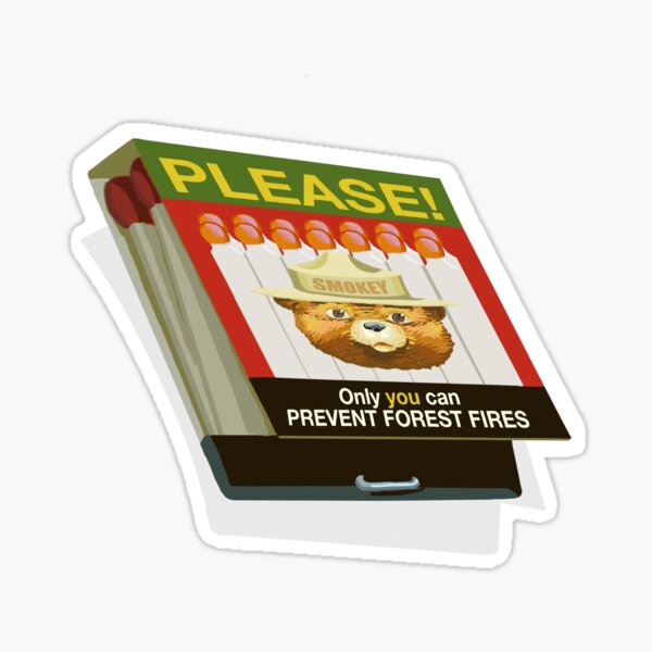&ldquo;Smokey the Bear on Fire Prevention&rdquo; Sticker by workobeez | Redbubble