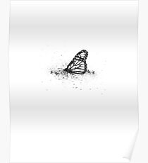 butterfly ink lithograph Poster