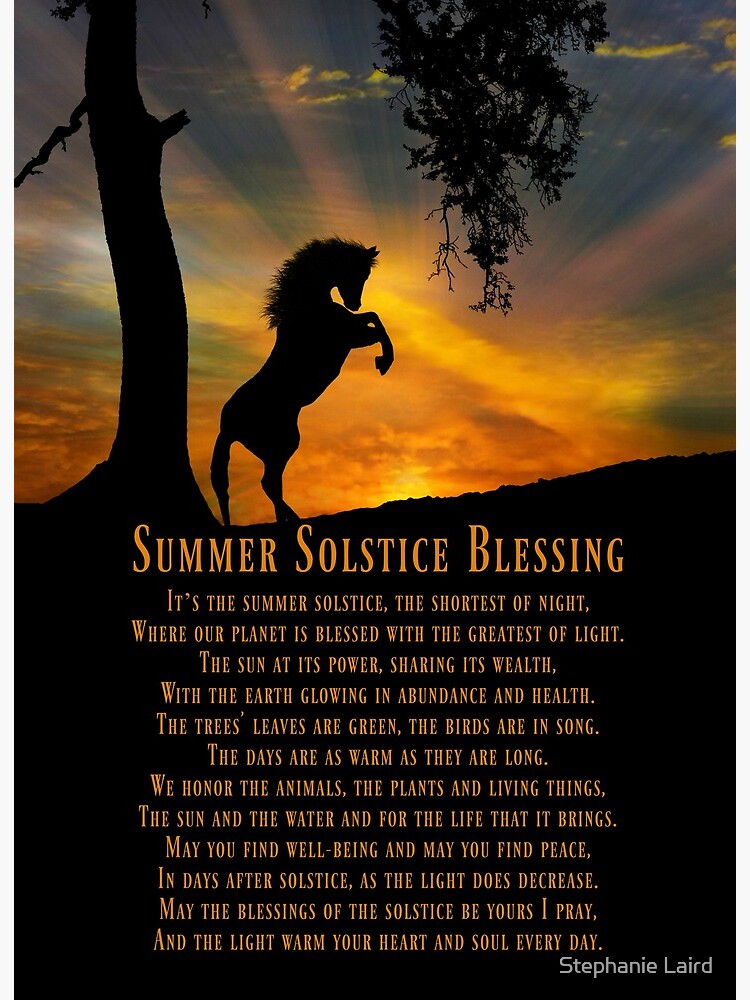 Rearing Horse in the Sunset Summer Solstice Blessings Poem