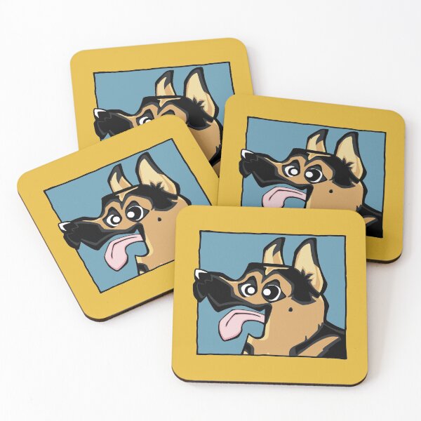 Item preview, German Shepherd - Short Hair - Black and Tan (Face) YELLOW BG designed and sold by TheChicken.