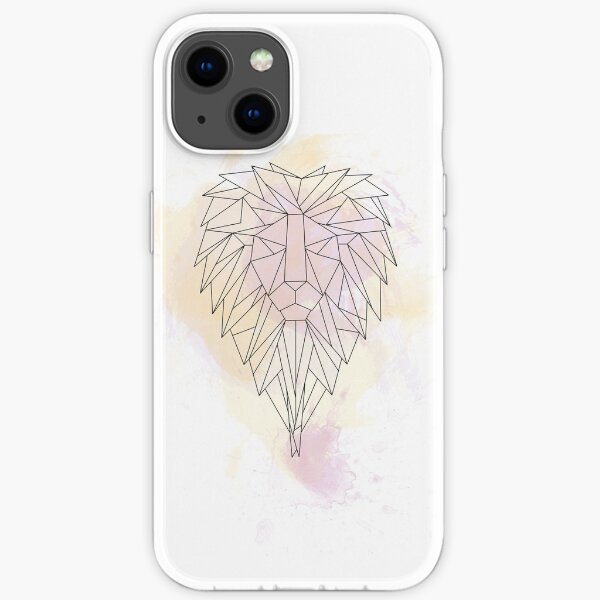 Löwe Watercolor Aquarell Origami Linien iPhone Flexible Hülle