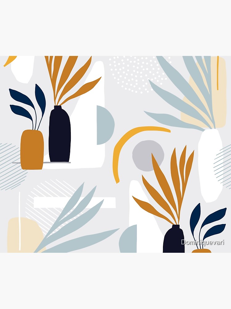 The Shapes of Nature - Pattern 3 on pastel grey by Dominiquevari