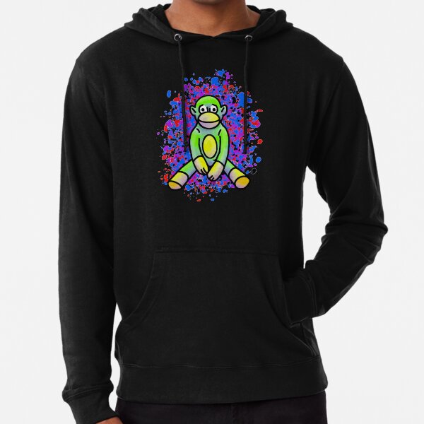 Psychedelic Sock Monkey Lightweight Hoodie