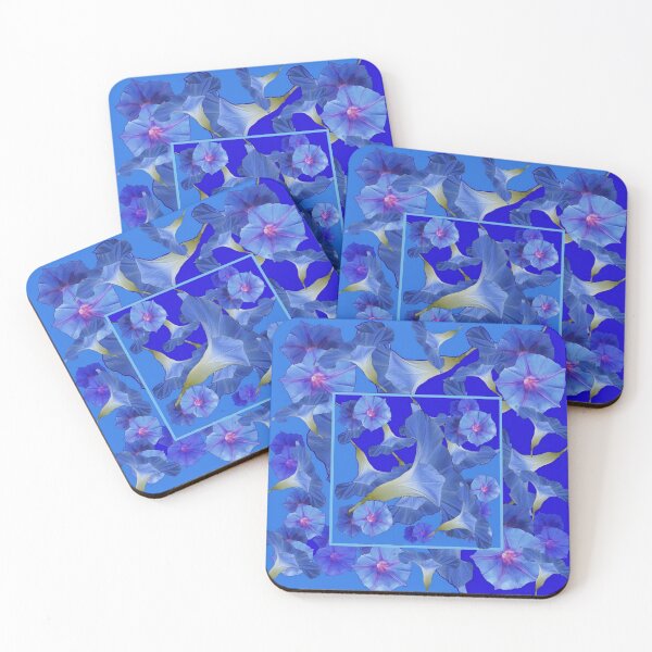 Item preview,  ABSTRACT BLUE-PINK  ASSORTED MORNING GLORIES designed and sold by sharlesart.