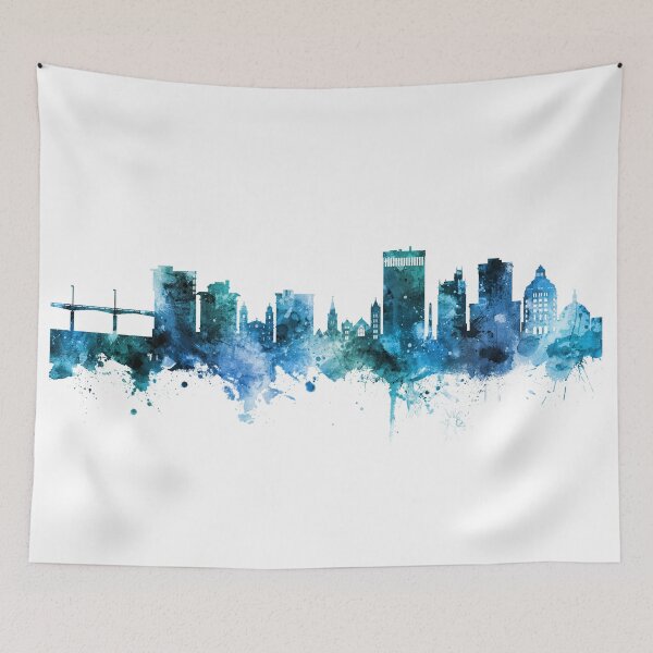Item preview, Asheville North Carolina Skyline designed and sold by ArtPrints.