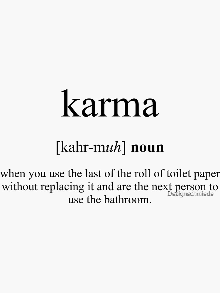 "Karma Definition Dictionary Collection" Sticker by Designschmiede