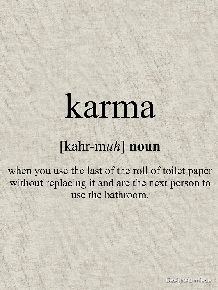 "Karma Definition Dictionary Collection" Zipped Hoodie by