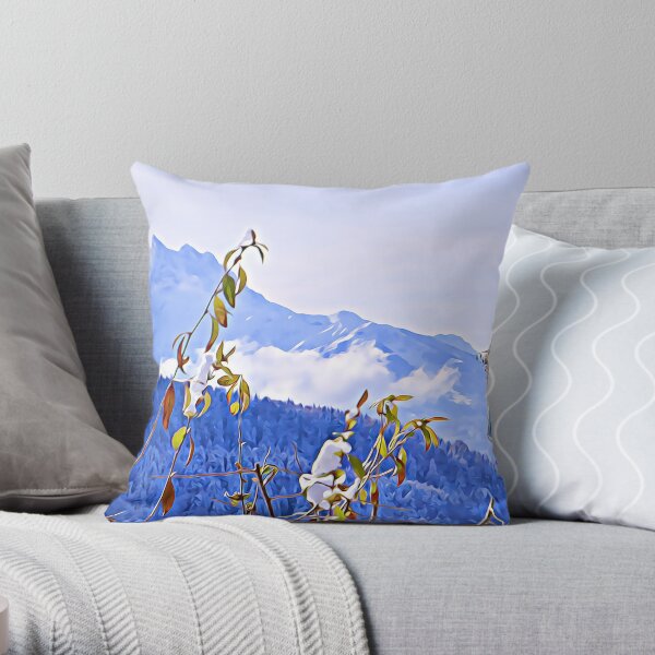 Winter in the Swiss Alps Throw Pillow