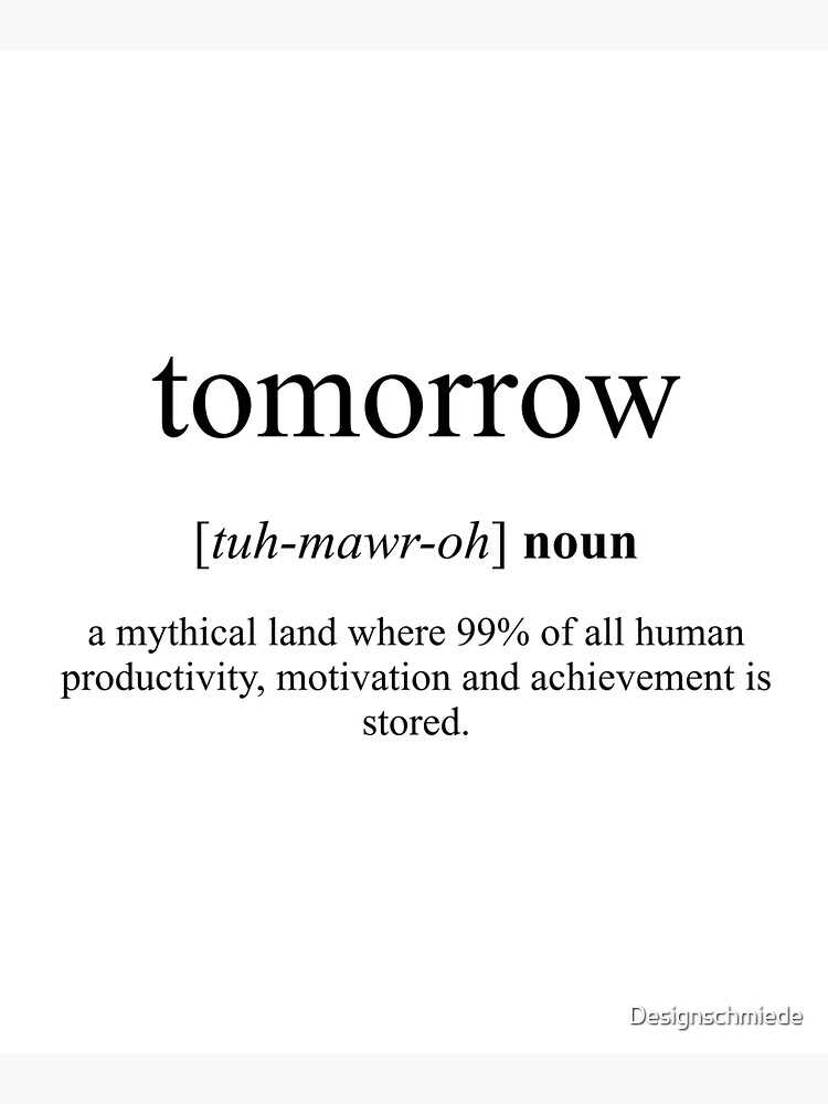 "Tomorrow Definition Dictionary Collection" Tote Bag for Sale by Designschmiede Redbubble