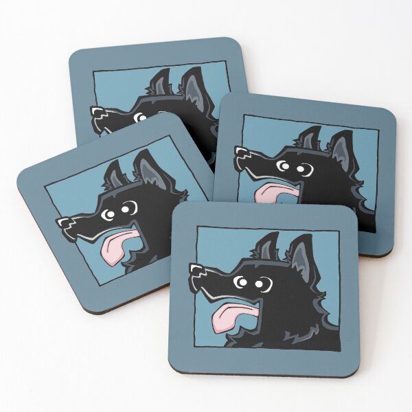 Item preview, German Shepherd - Long Hair - Black (Face) BLUE BG designed and sold by TheChicken.