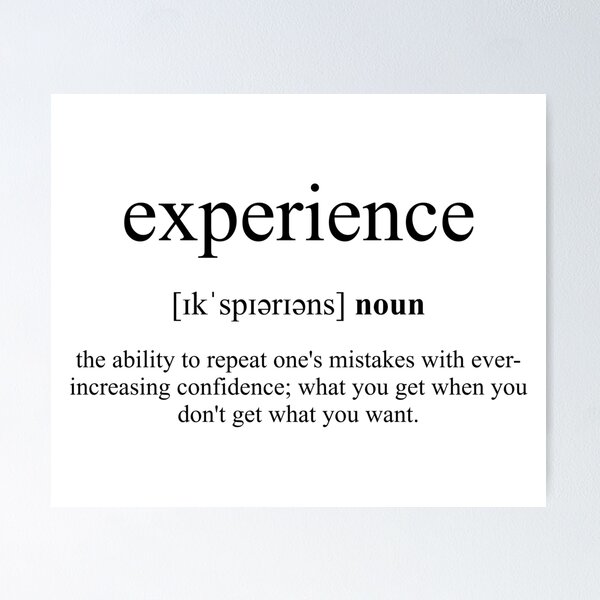 Artikel-Vorschau von Experience (Erfahrung) Definition | Dictionary Collection, designt und verkauft von Designschmiede.