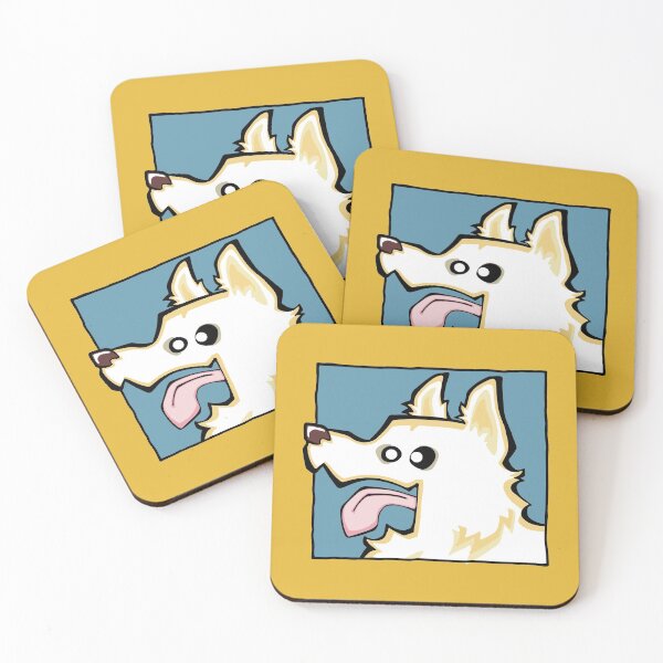 Item preview, German Shepherd - Long Hair - White (Face) YELLOW BG designed and sold by TheChicken.