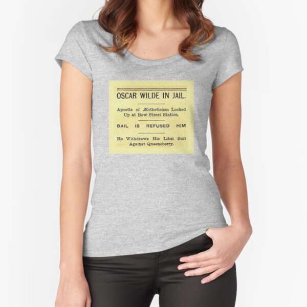 Oscar Wilde In Jail Headline Fitted Scoop T-Shirt