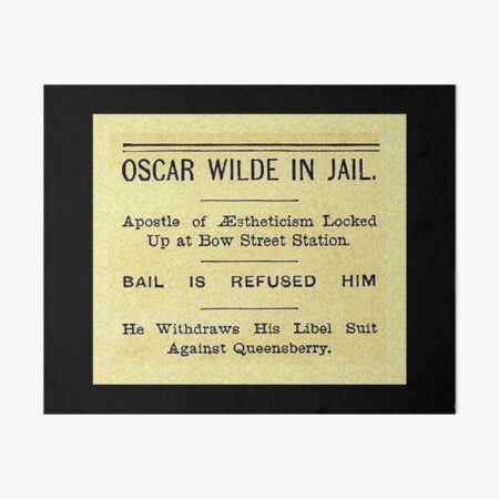 Oscar Wilde In Jail Headline Art Board Print