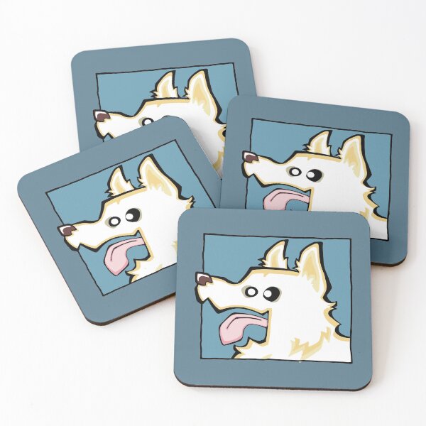 Item preview, German Shepherd - Long Hair - White (Face) BLUE BG designed and sold by TheChicken.