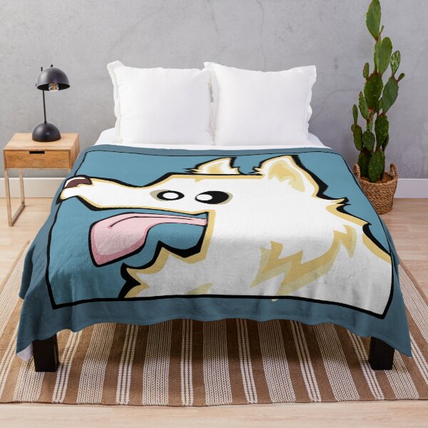 Item preview, German Shepherd - Long Hair - White (Face) BLUE BG designed and sold by TheChicken.