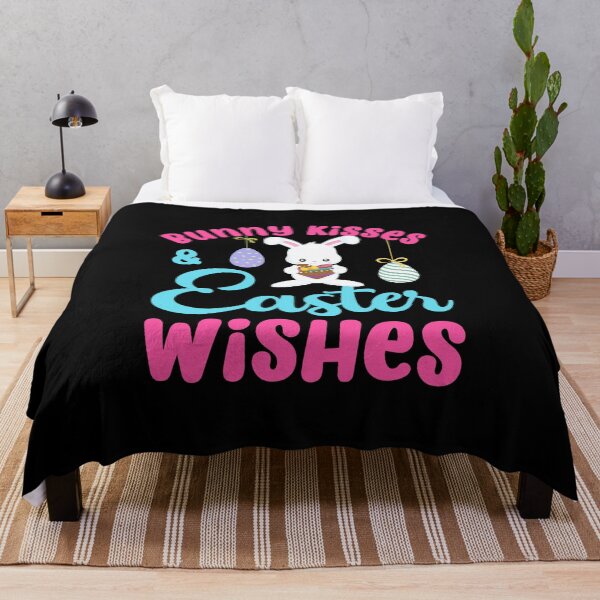Item preview, Easter Bunny Kisses Wishes Quote Cute Color Eggs Bunny Pink design designed and sold by CreatedByHeidi.