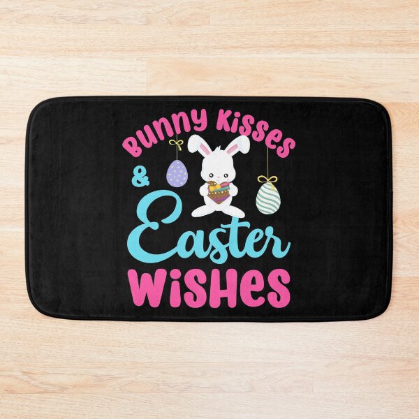 Item preview, Easter Bunny Kisses Wishes Quote Cute Color Eggs Bunny Pink design designed and sold by CreatedByHeidi.
