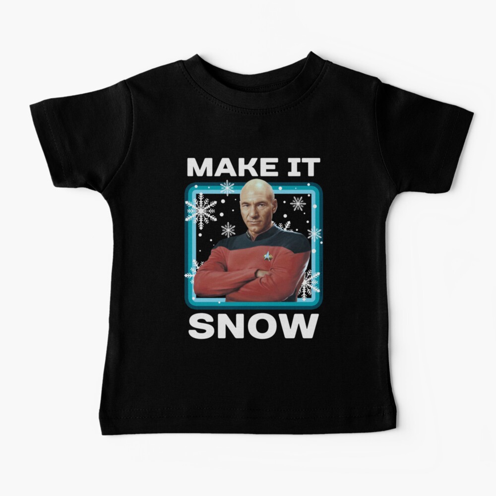 Star Trek Next Generation Make It Snow Christmas Poster Baby T-Shirt