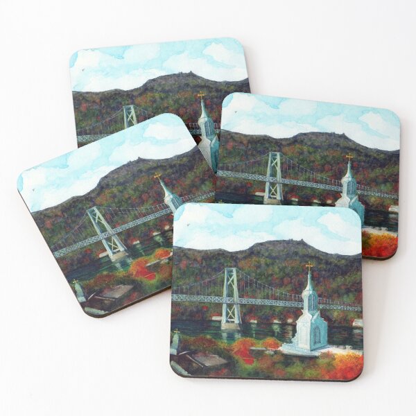 Item preview, Mid Hudson Bridge Autumn View and church Steeple designed and sold by JanineRileyArt.