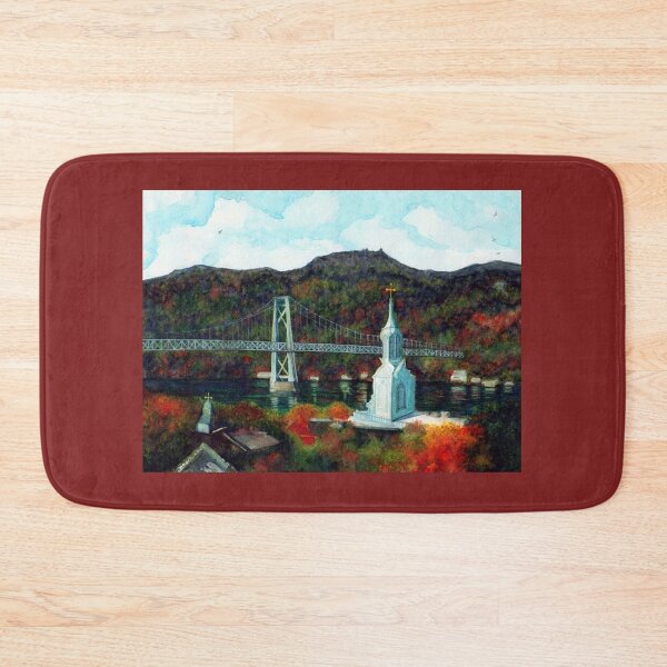 Item preview, Mid Hudson Bridge Autumn View and church Steeple designed and sold by JanineRileyArt.